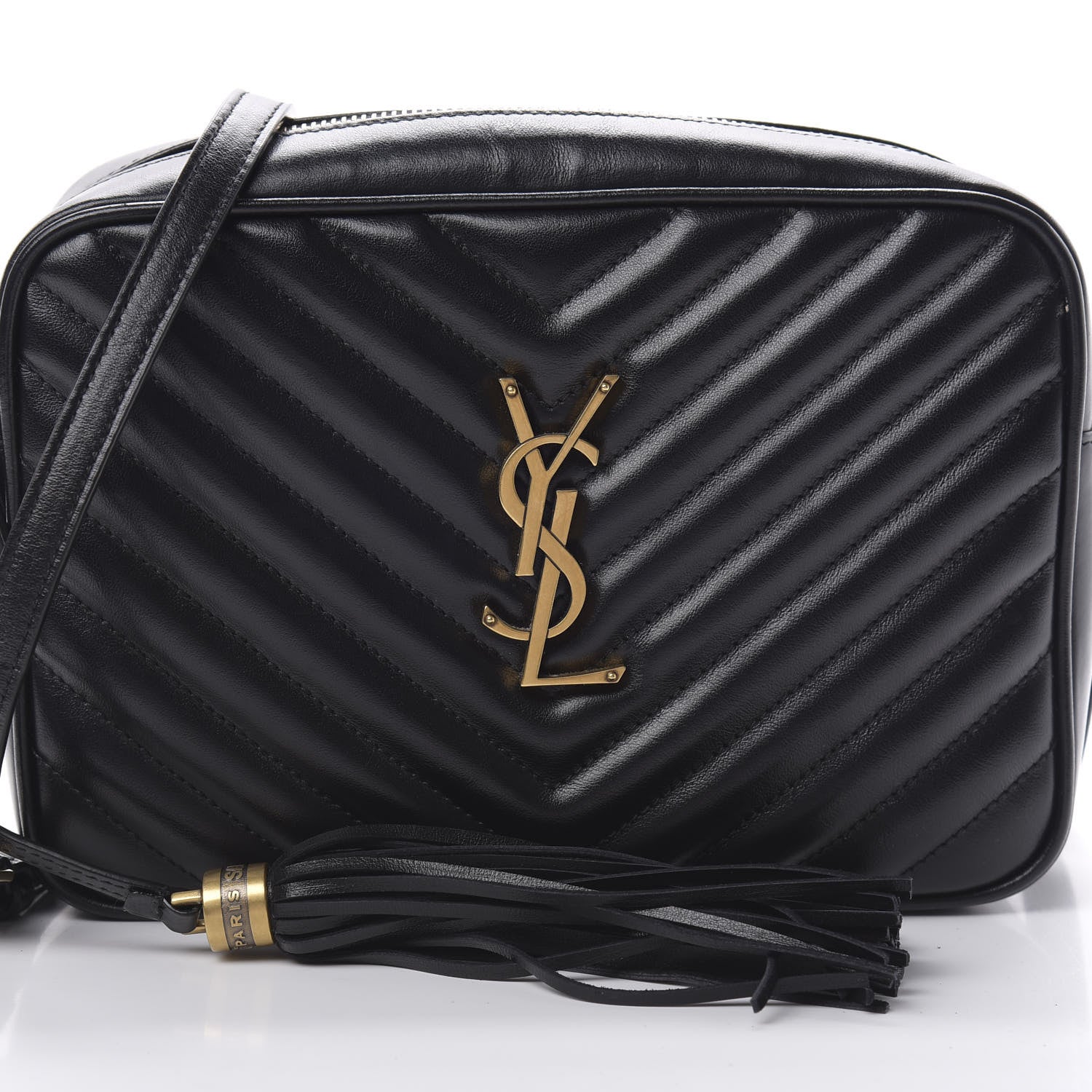 Saint Laurent Calfskin Matelasse Monogram Lou Camera Bag Black 8 of 13
