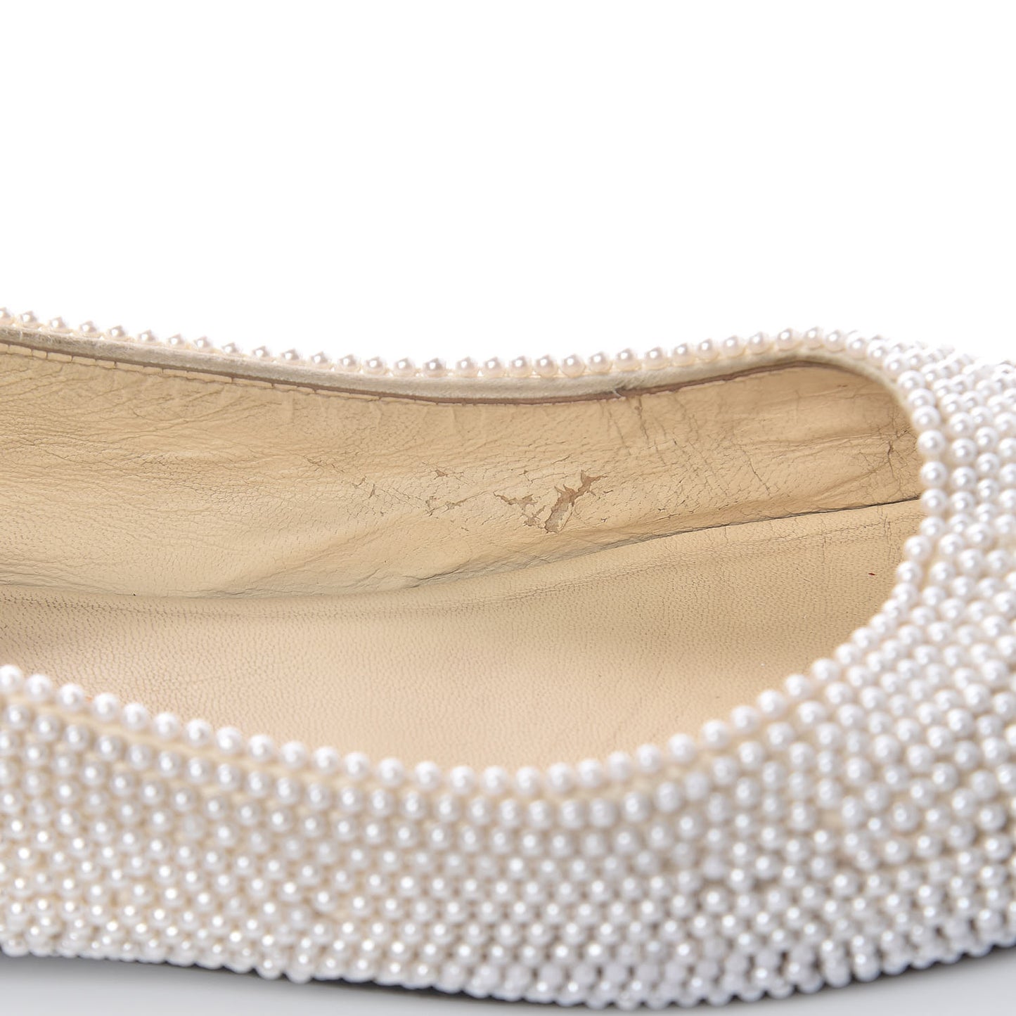 Pearl Sequin Cap Toe Ballerina Flats 39 White Black