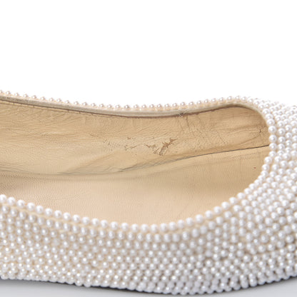 Chanel Pearl Sequin Cap Toe Ballerina Flats 39 White Black 11 of 12