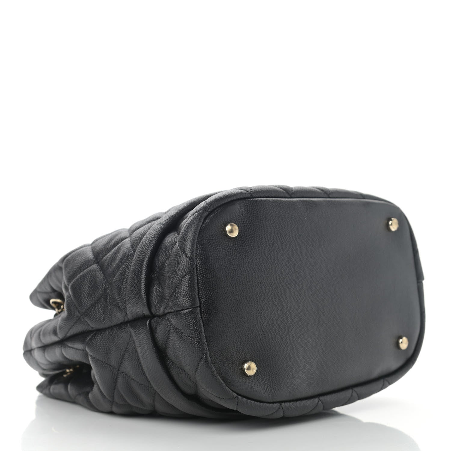 Chanel Caviar Quilted Large Rolled Up Bucket Drawstring Bag Black 4 of 10