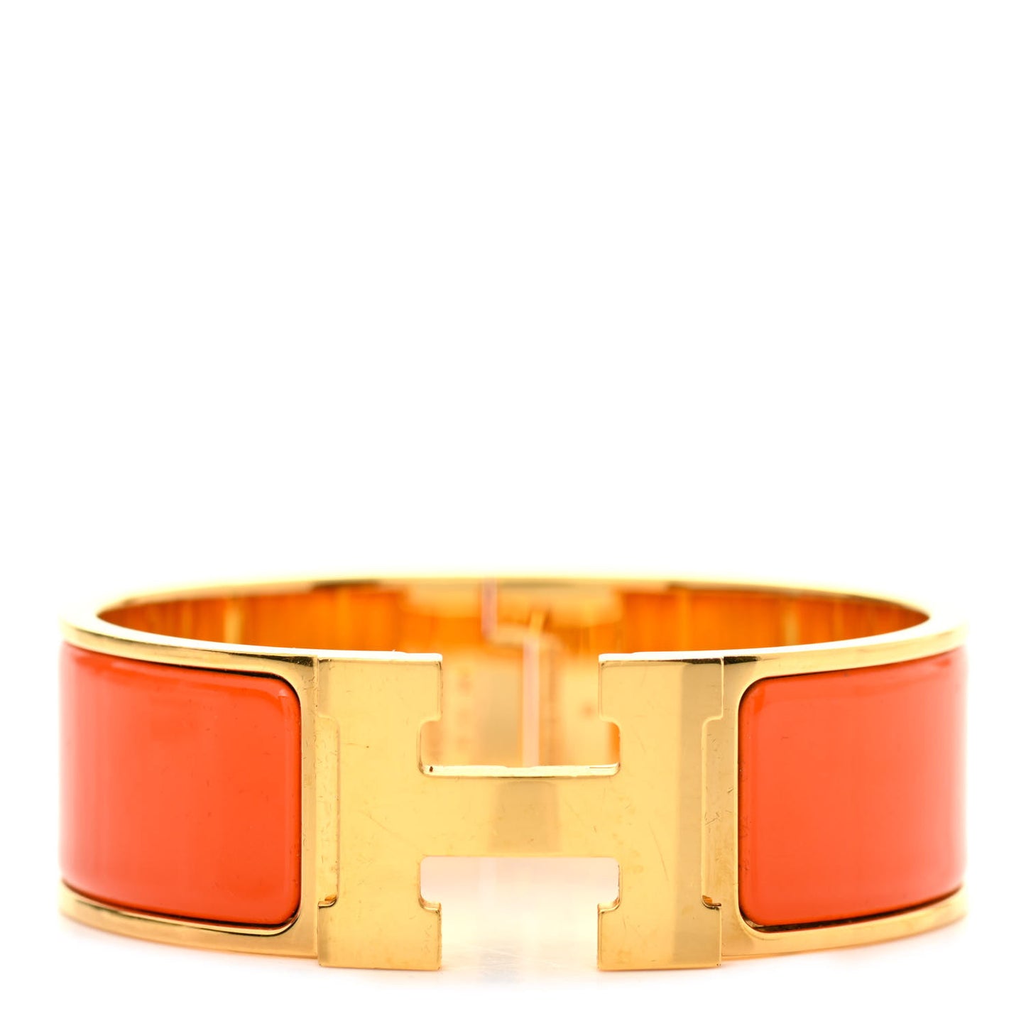 Enamel Wide Clic Clac H Bracelet PM Orange