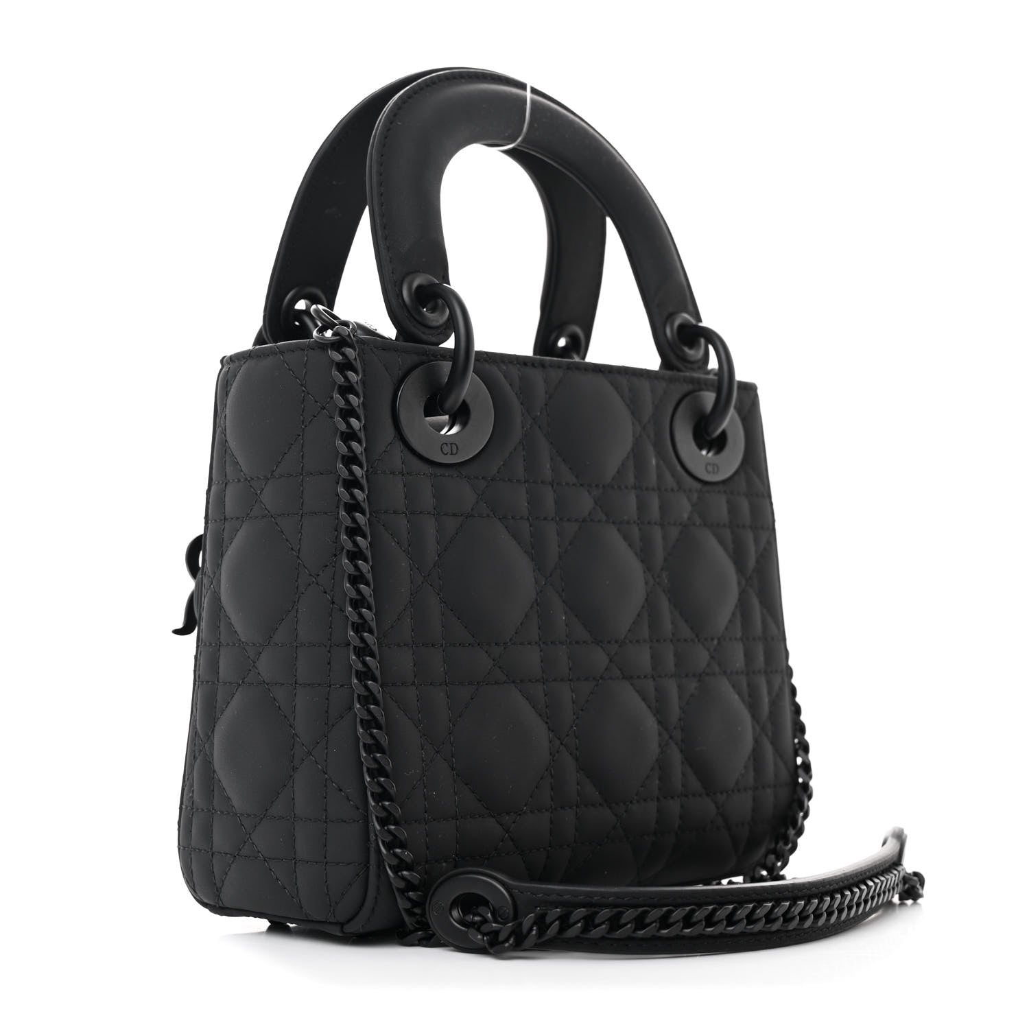 Christian Dior Ultra Matte Calfskin Cannage Mini Lady Dior Black 3 of 11