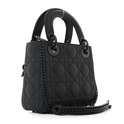 Christian Dior Ultra Matte Calfskin Cannage Mini Lady Dior Black 3 of 11
