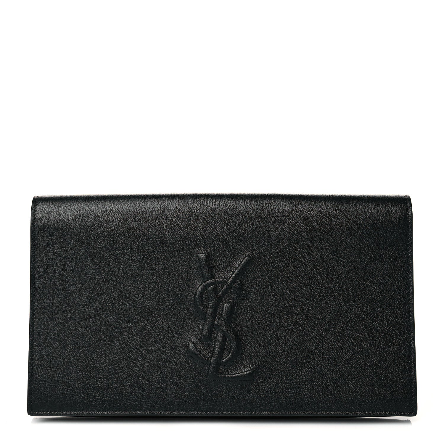 Saint Laurent Calfskin Monogram Large Belle De Jour Clutch Black 1 of 11