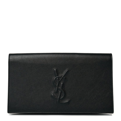 Saint Laurent Calfskin Monogram Large Belle De Jour Clutch Black 1 of 11