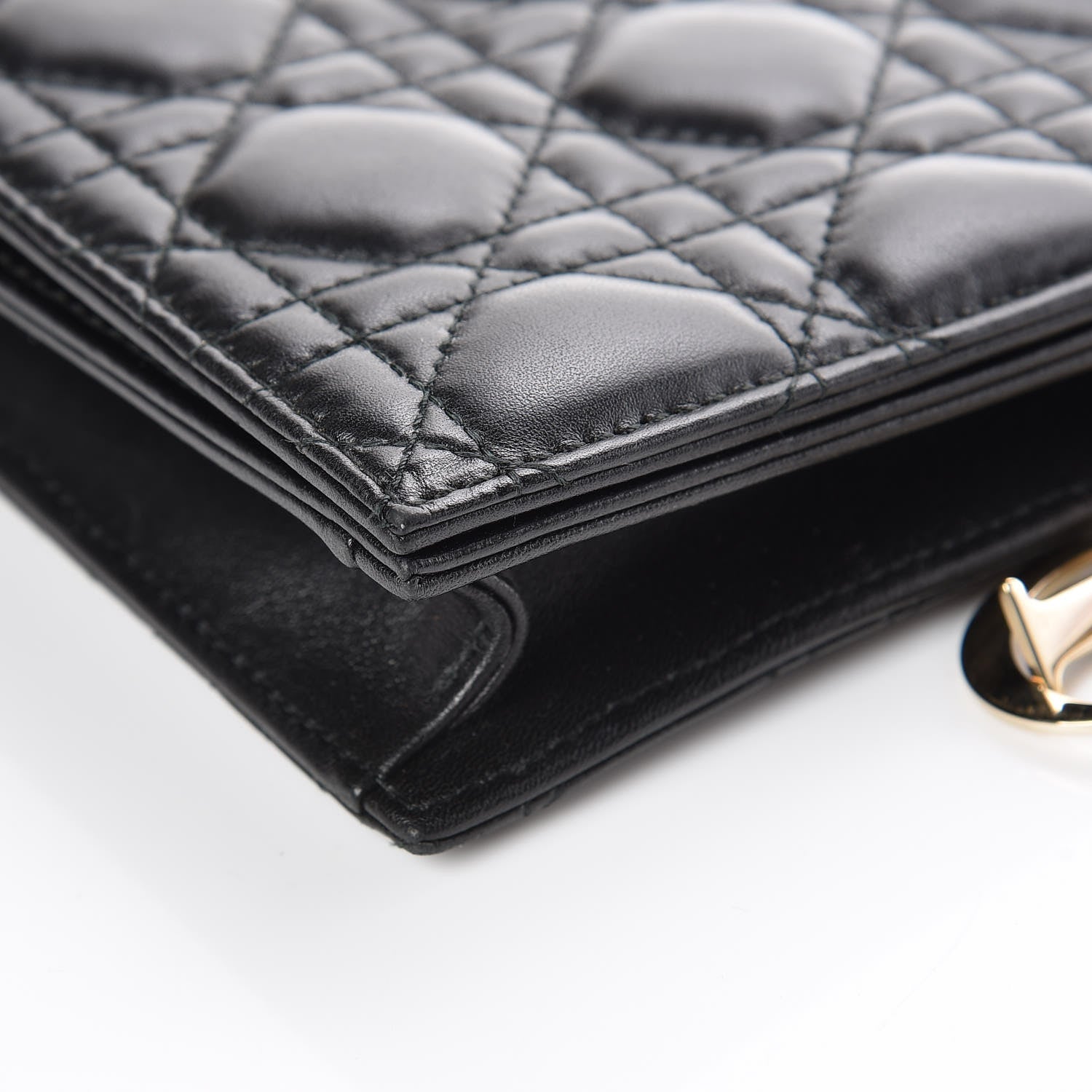 Christian Dior Lambskin Cannage Lady Dior Convertible Clutch Black 9 of 11