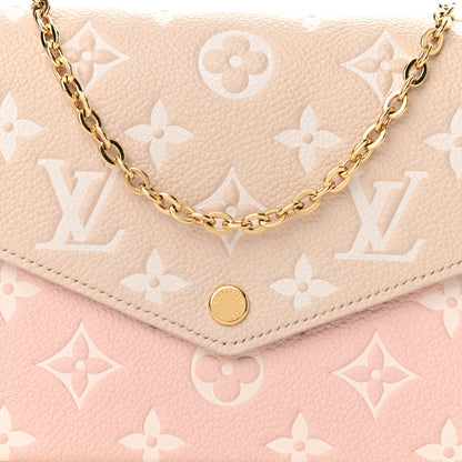 Louis Vuitton Empreinte Spring in the City Felicie Pochette Chain Wallet Pink Beige Yellow 7 of 9