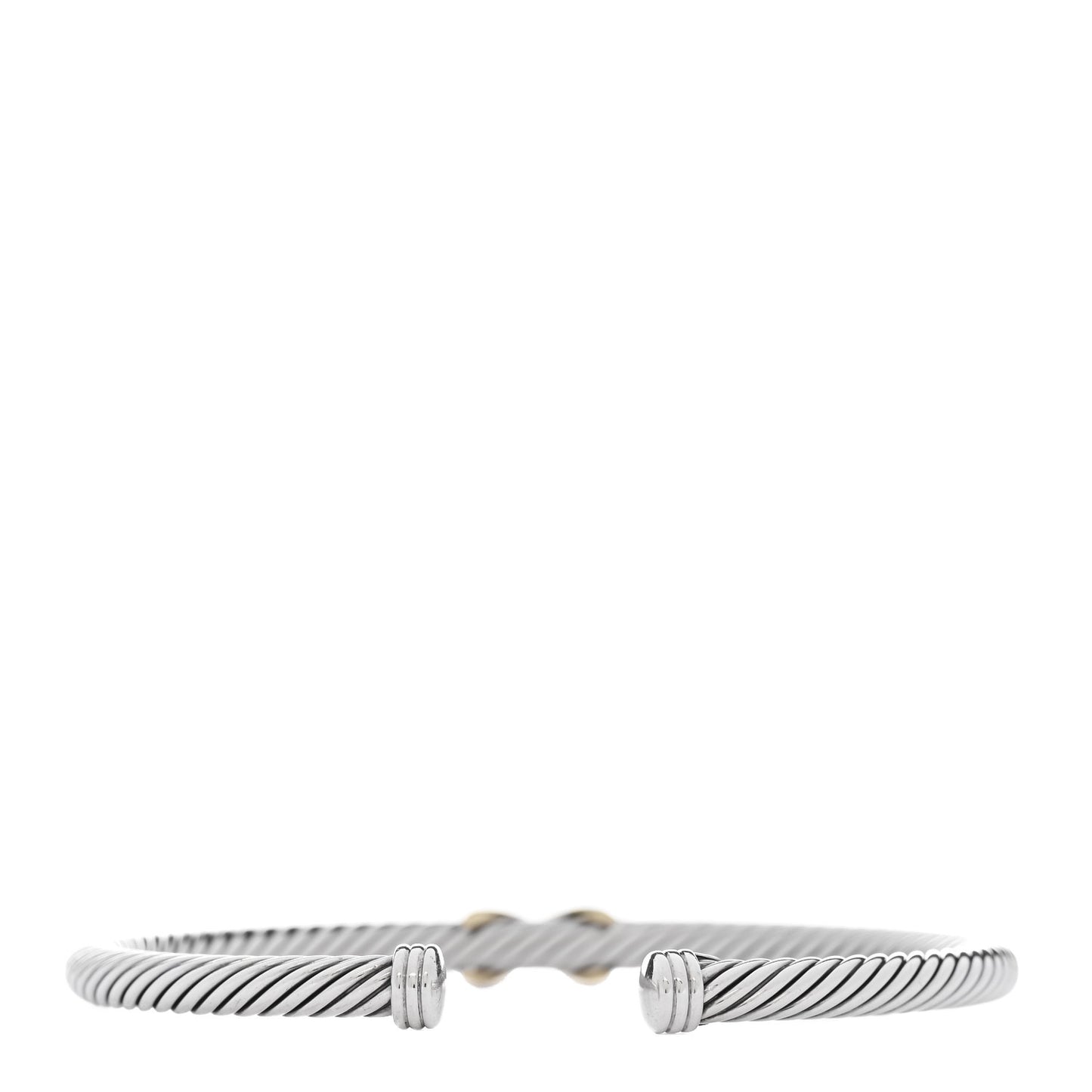 Sterling Silver 18K Yellow Gold 4mm X Station Cable Bracelet