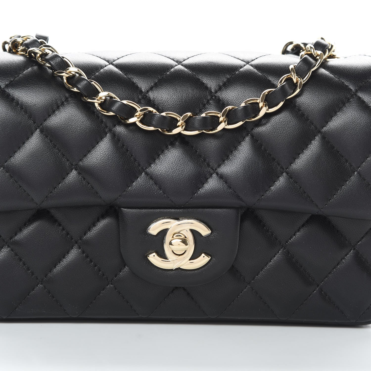 Chanel Lambskin Quilted Mini Rectangular Flap Black 8 of 12