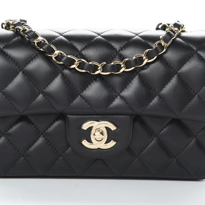 Chanel Lambskin Quilted Mini Rectangular Flap Black 8 of 12