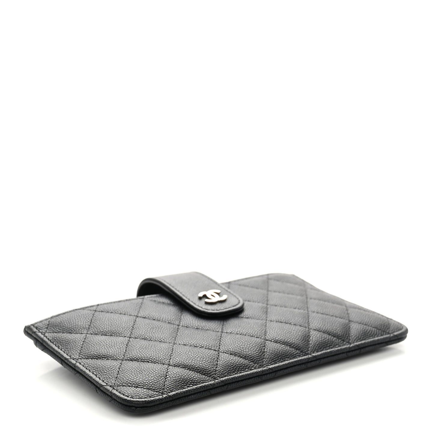 Caviar Quilted Classic Strap Pouch Black