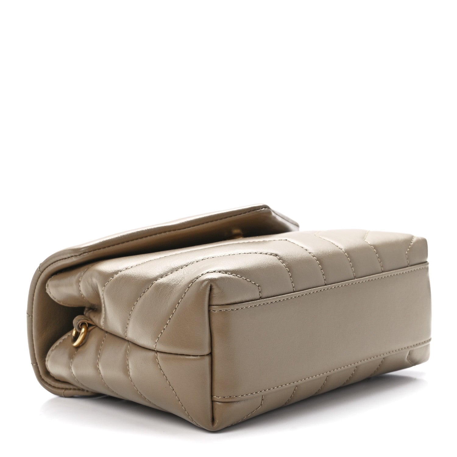 Saint Laurent Calfskin Y Quilted Monogram Toy Loulou Crossbody Bag Dark Beige 4 of 12