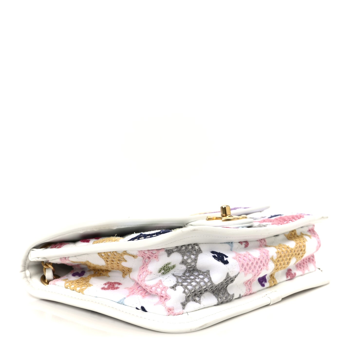 Lambskin Lace Patchwork Flap Bag Multicolor