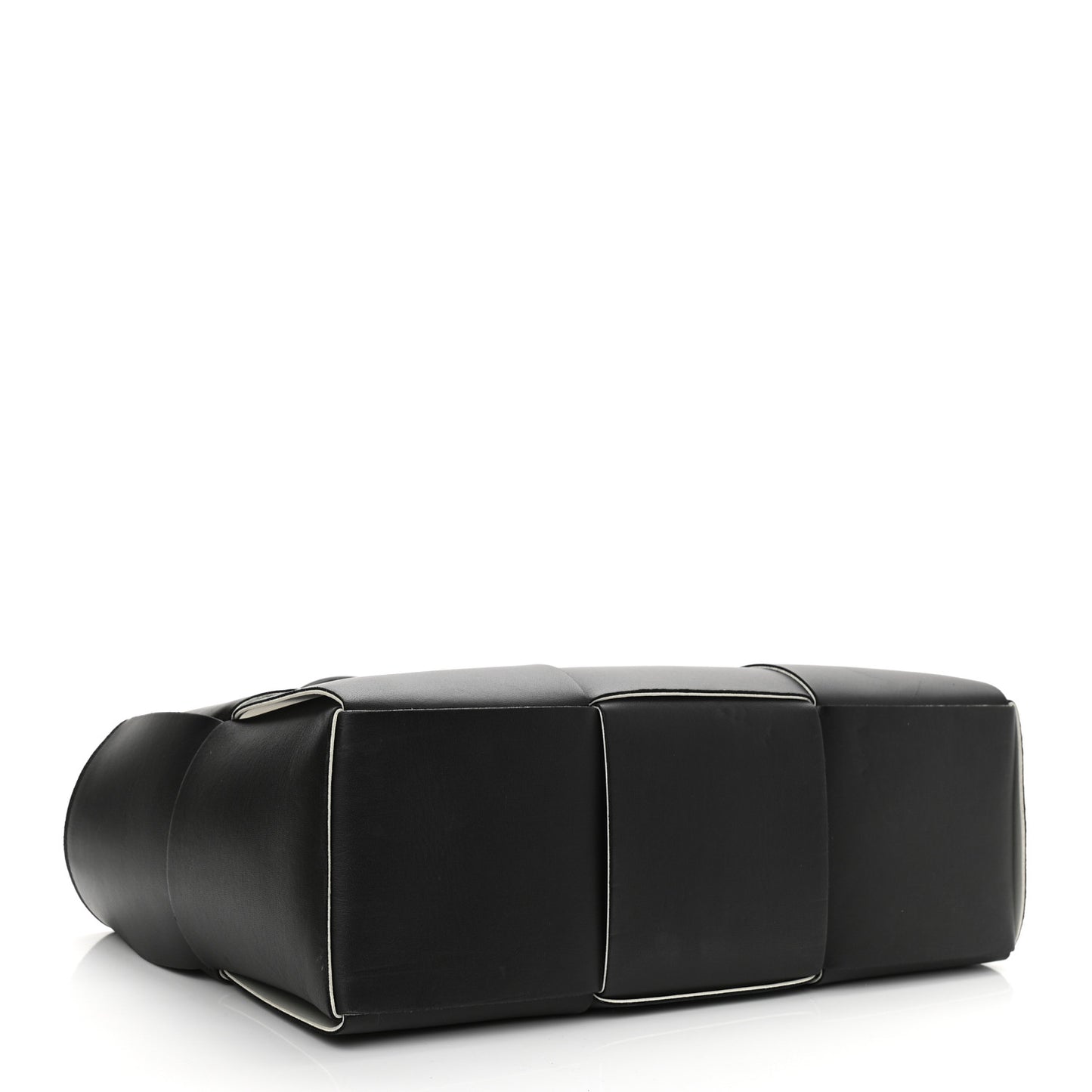 Nappa Maxi Intrecciato Arco Tote Black White