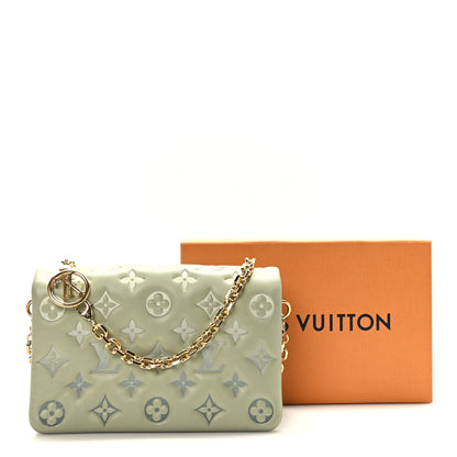 Louis Vuitton Lambskin Embossed Monogram Pochette Coussin Green 10 of 10