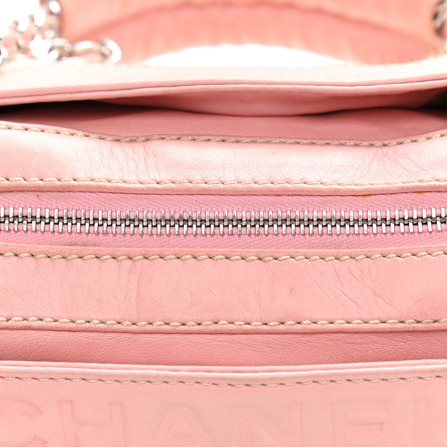 Canvas Woven Lambskin Lax Accordion Hobo Pink