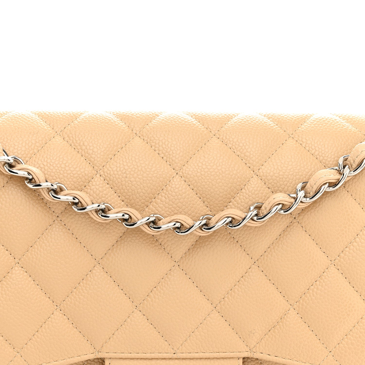 Chanel Caviar Quilted Jumbo Double Flap Light Beige 8 of 11