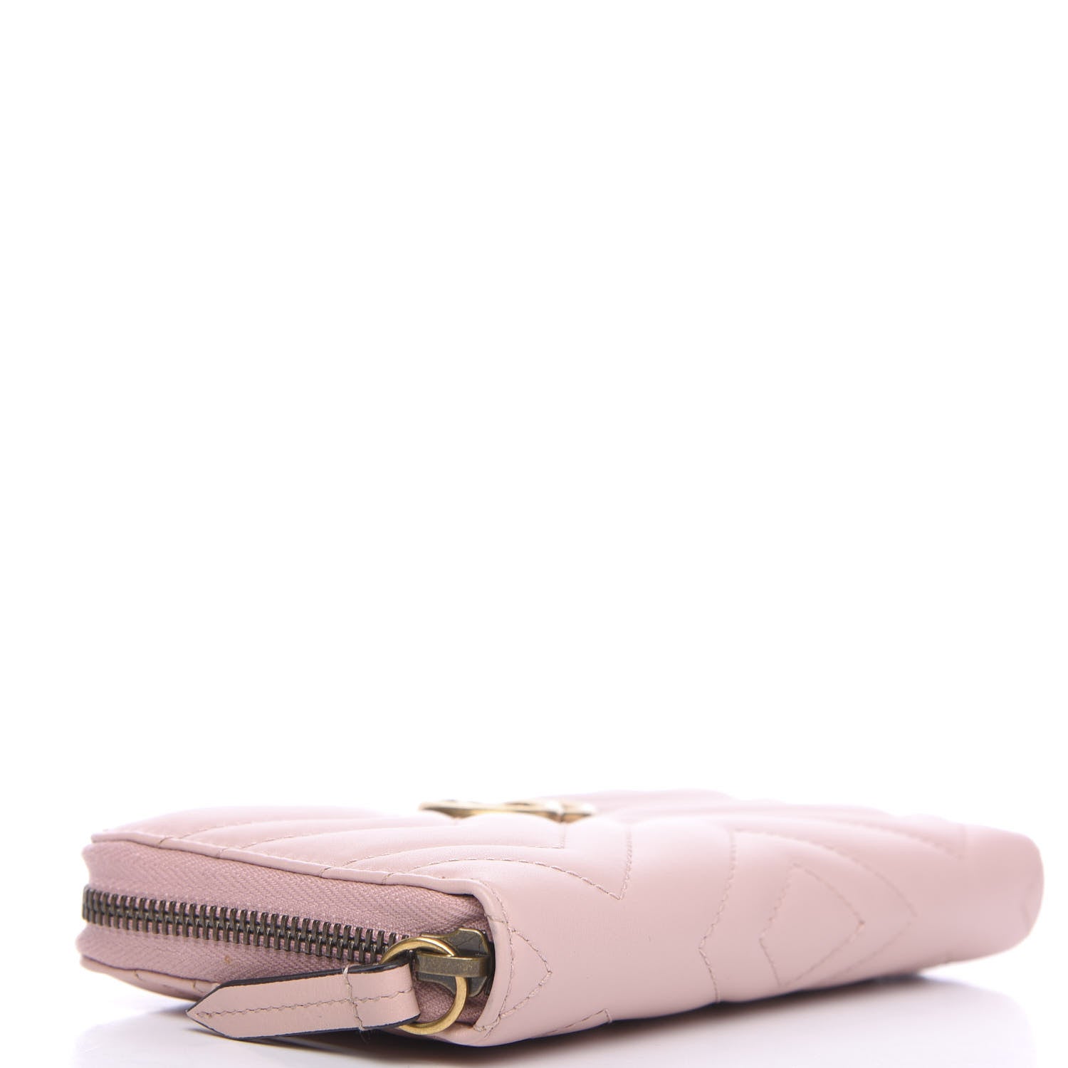 Gucci Calfskin Matelasse GG Marmont Zip Around Wallet Perfect Pink 3 of 9