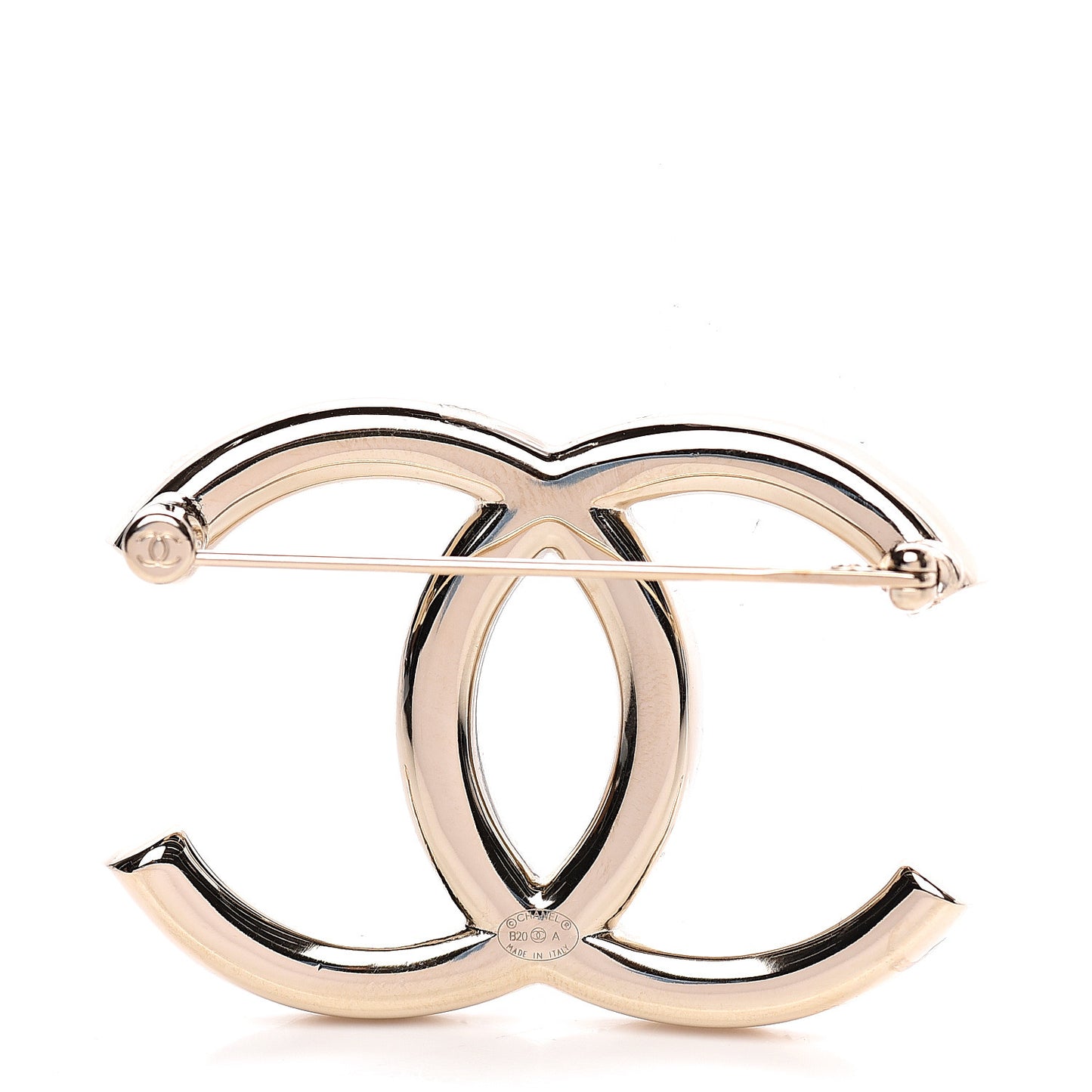 Baguette Crystal CC Brooch Gold