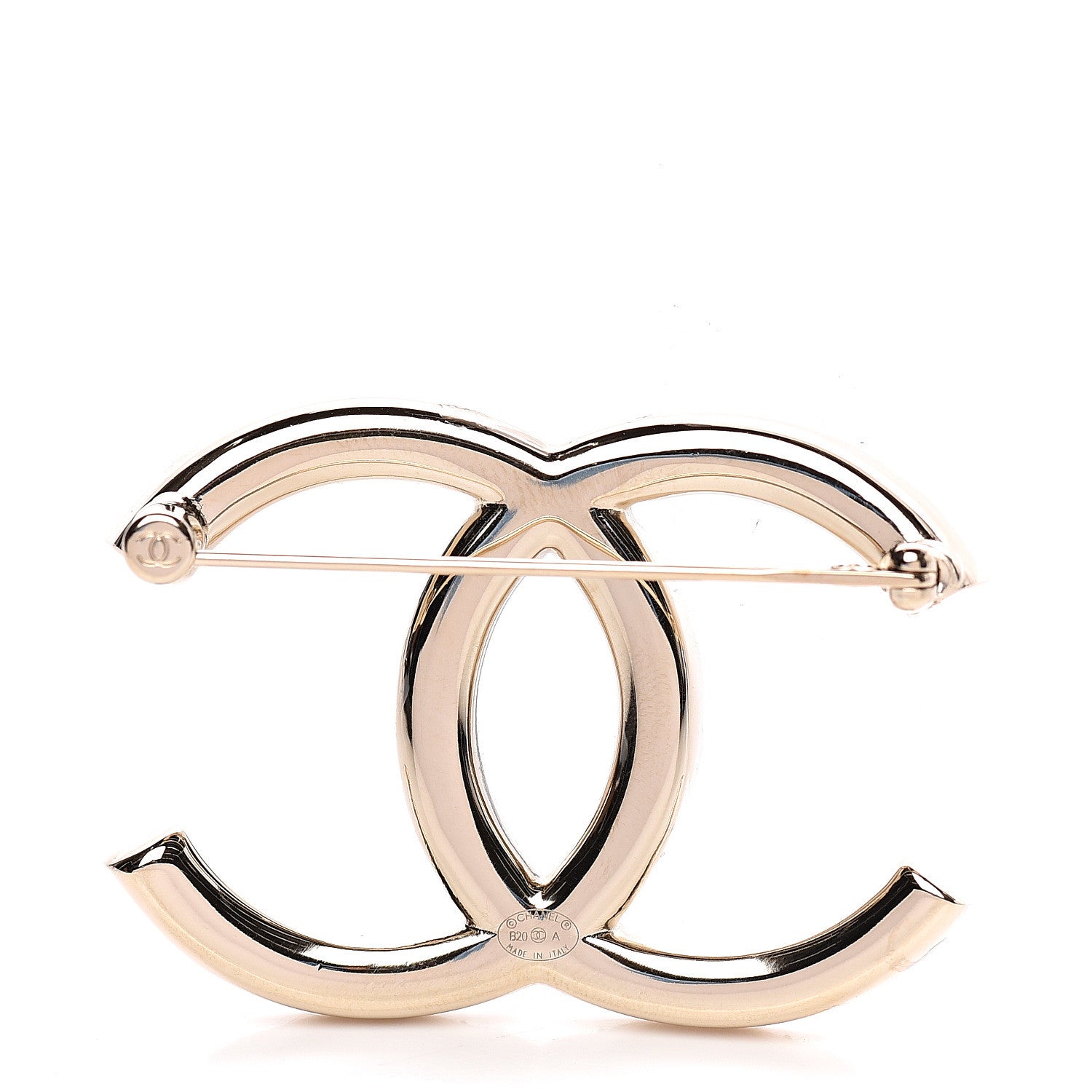 Chanel Baguette Crystal CC Brooch Gold 2 of 4