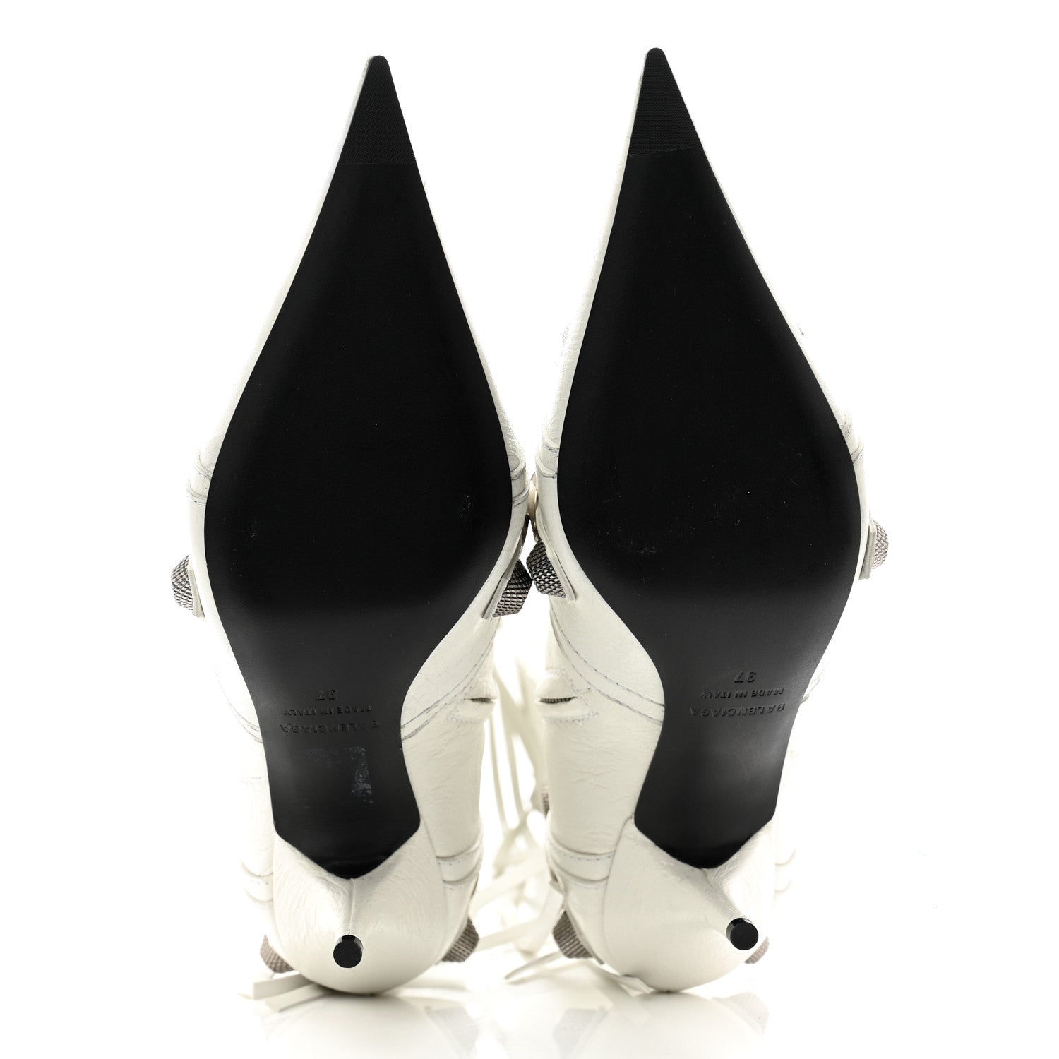 Balenciaga Agneau Arena Cagole 90mm Boots 37 Optic White Silver 5 of 10