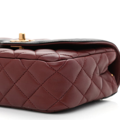Chanel Lambskin Quilted Mini Two Tone Day Flap Burgundy 10 of 10