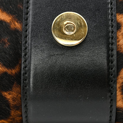 Gucci Calf Hair Jaguar Printed Small Lady Buckle Clutch Black 12 of 13