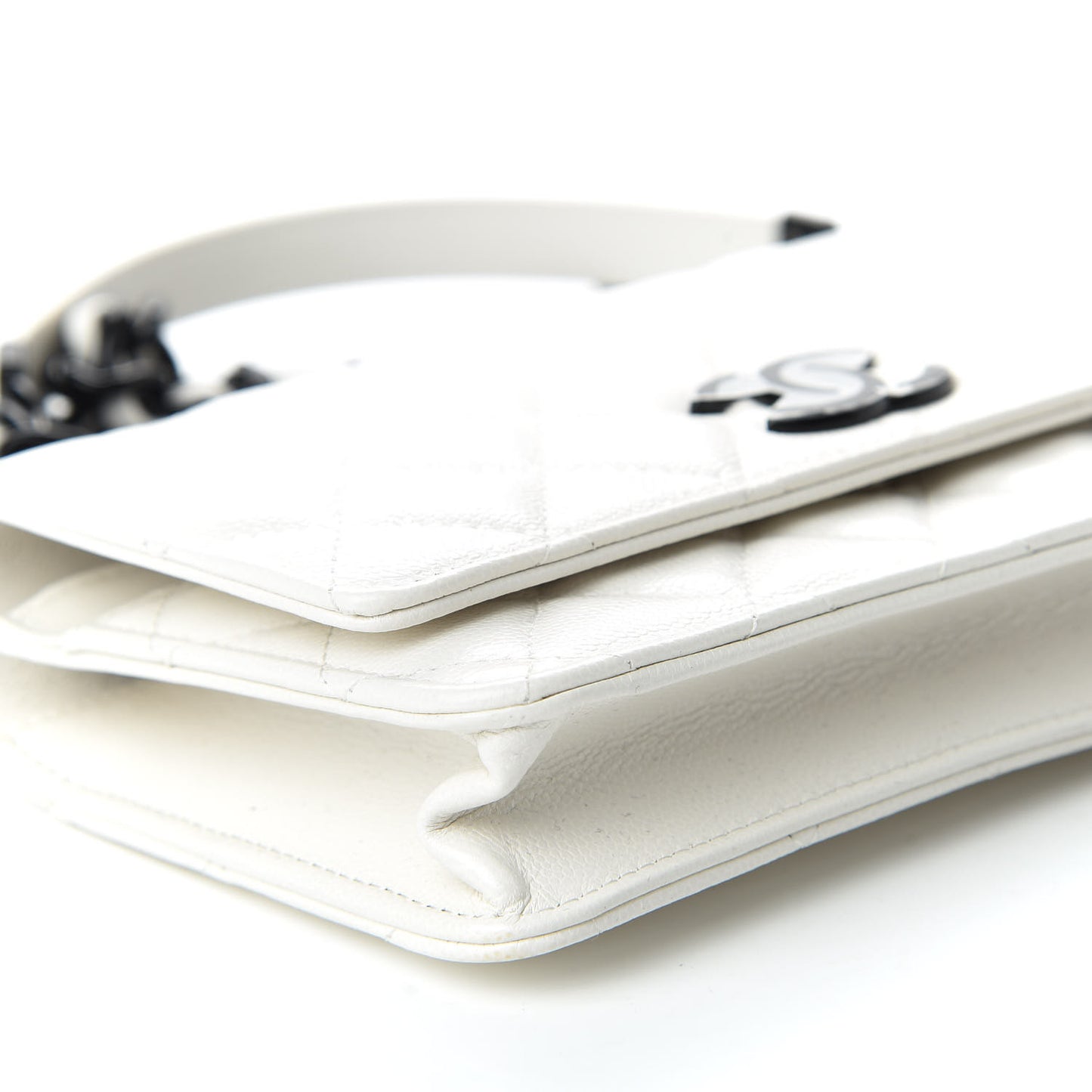 Caviar Quilted My Everything Wallet On Chain WOC White