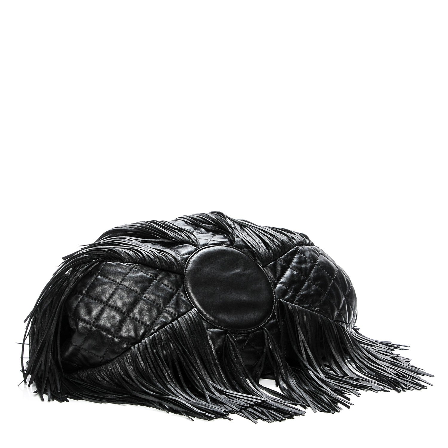 Chanel Lambskin Quilted Western Baluchon Fringe Bag Black 4 of 7