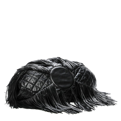 Chanel Lambskin Quilted Western Baluchon Fringe Bag Black 4 of 7