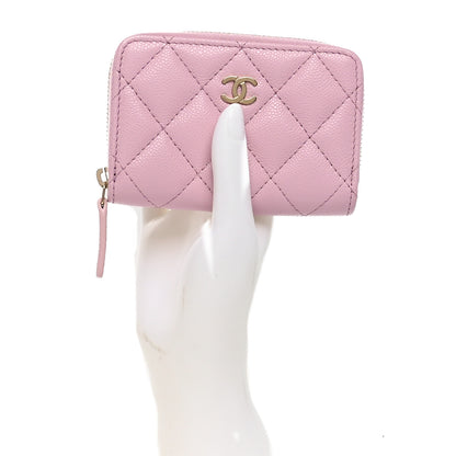 Chanel Caviar Quilted Zip Coin Purse Light Pink 2 of 8