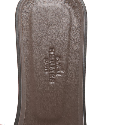 Hermes Calfskin Studded Oran Sandals 38.5 Gris Galet 7 of 9