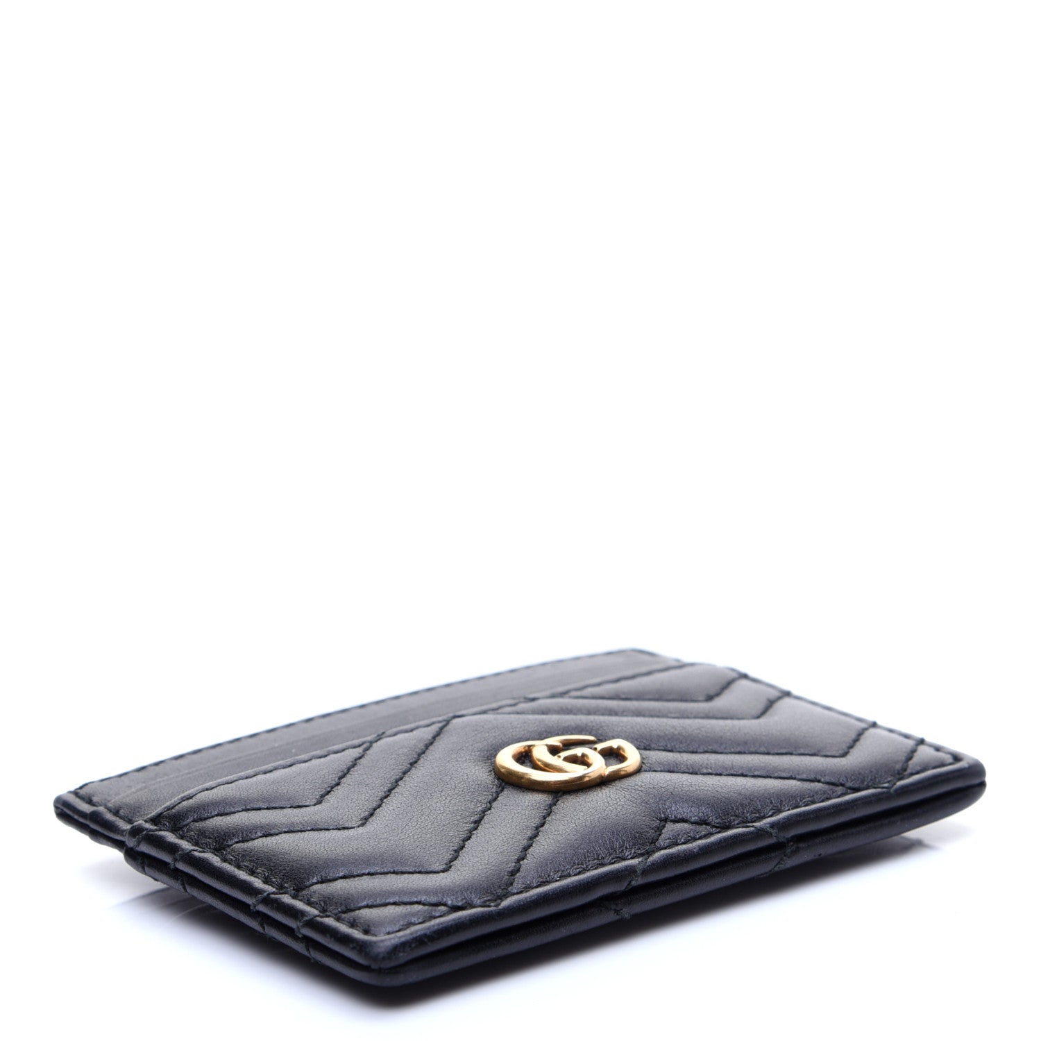 Gucci Calfskin Matelasse GG Marmont Card Holder Black 4 of 9