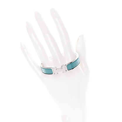 Hermes Enamel Narrow Clic Clac H Bracelet PM Emeraude 2 of 5