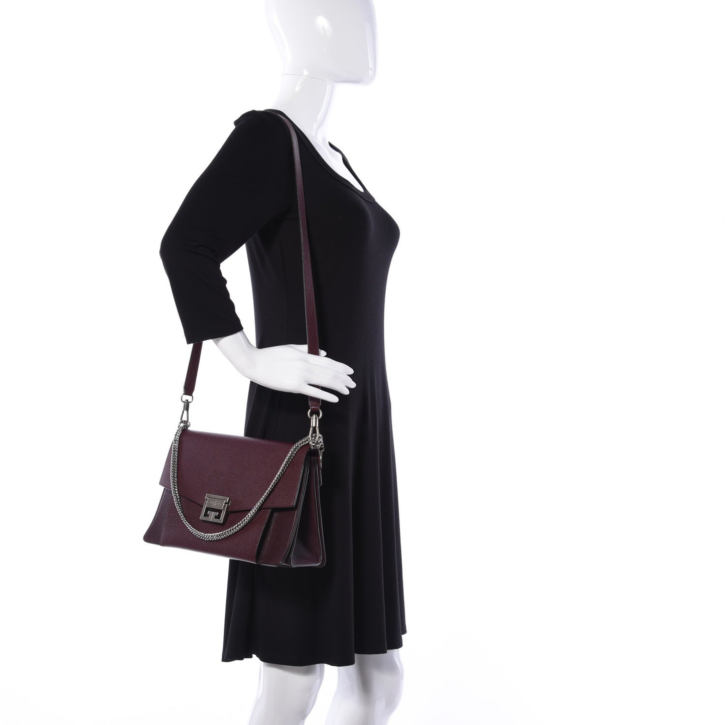 Goatskin Medium GV3 Shoulder Bag Aubergine