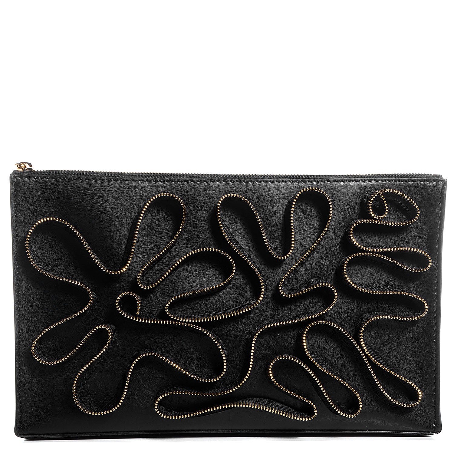 Stella McCartney Faux Nappa Cavendish Zipper Clutch Black 1 of 9