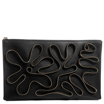 Stella McCartney Faux Nappa Cavendish Zipper Clutch Black 1 of 9
