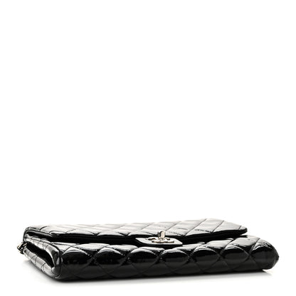 Chanel Patent Quilted Clutch with Chain Flap Black 4 of 10