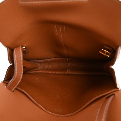 Hermes Taurillon Clemence Halzan 31 Gold 5 of 10