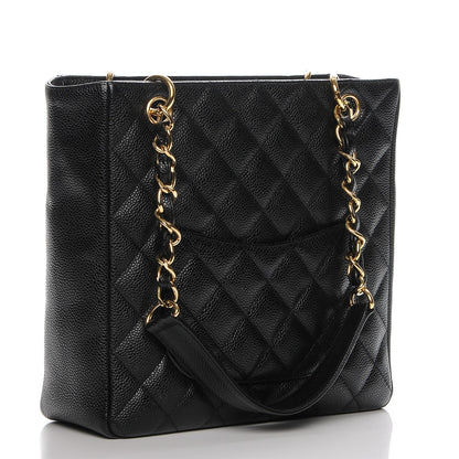 Chanel Caviar Quilted Petit Shopping Tote PST Black 3 of 7
