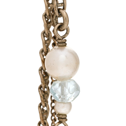 Chanel Chain Pearl CC Drop Earrings Light Gold 6 of 6