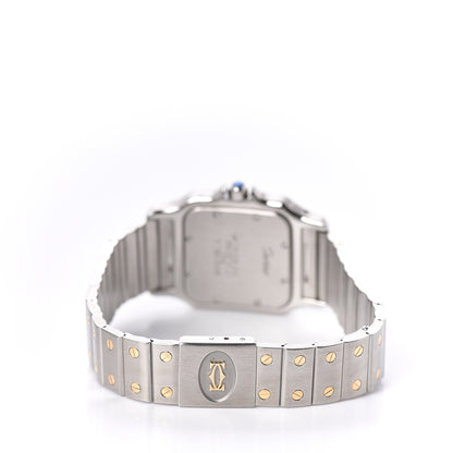 Cartier Stainless Steel 18K Yellow Gold 29mm Santos De Cartier Galbee Quartz Watch Silver 4 of 6
