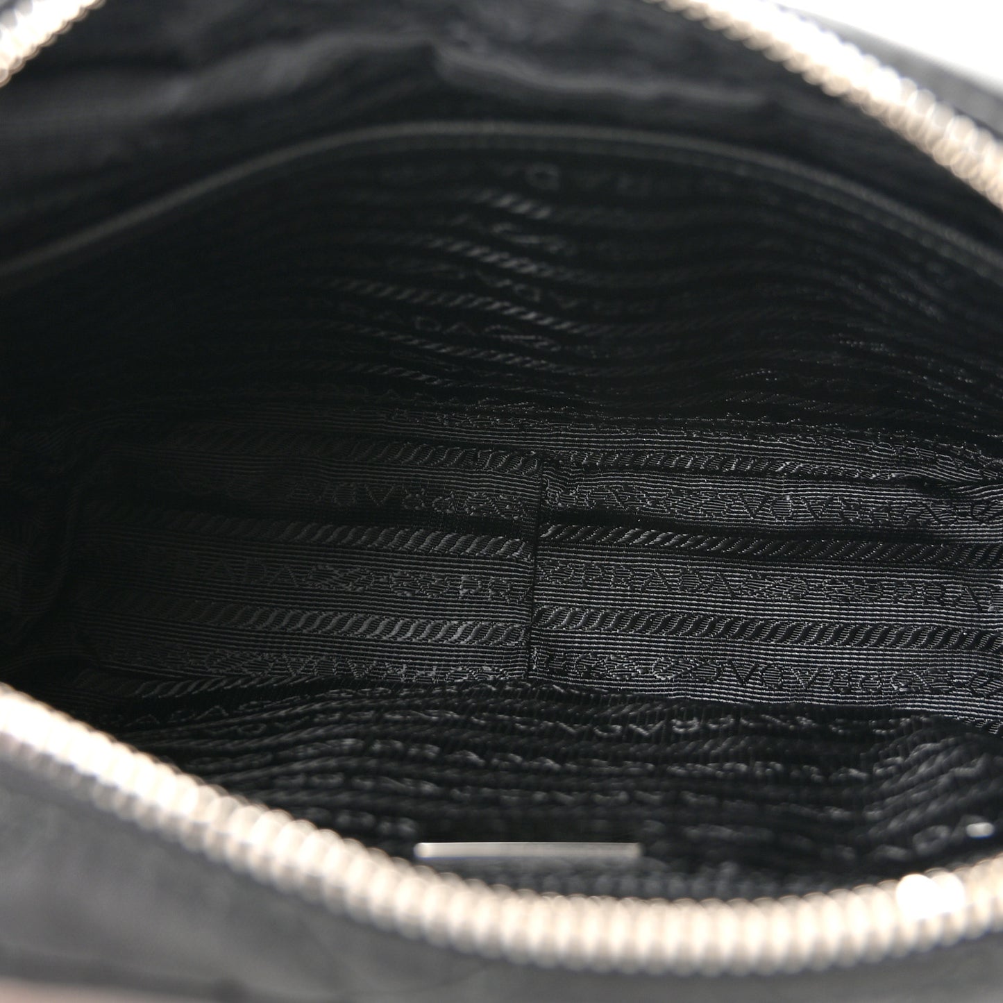 Nylon Tessuto Impuntu Quilted Bandoliera Crossbody Bag Black