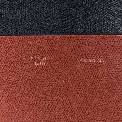 Celine Grained Calfskin Small Vertical Bi-Cabas Navy Terracotta 8 of 12
