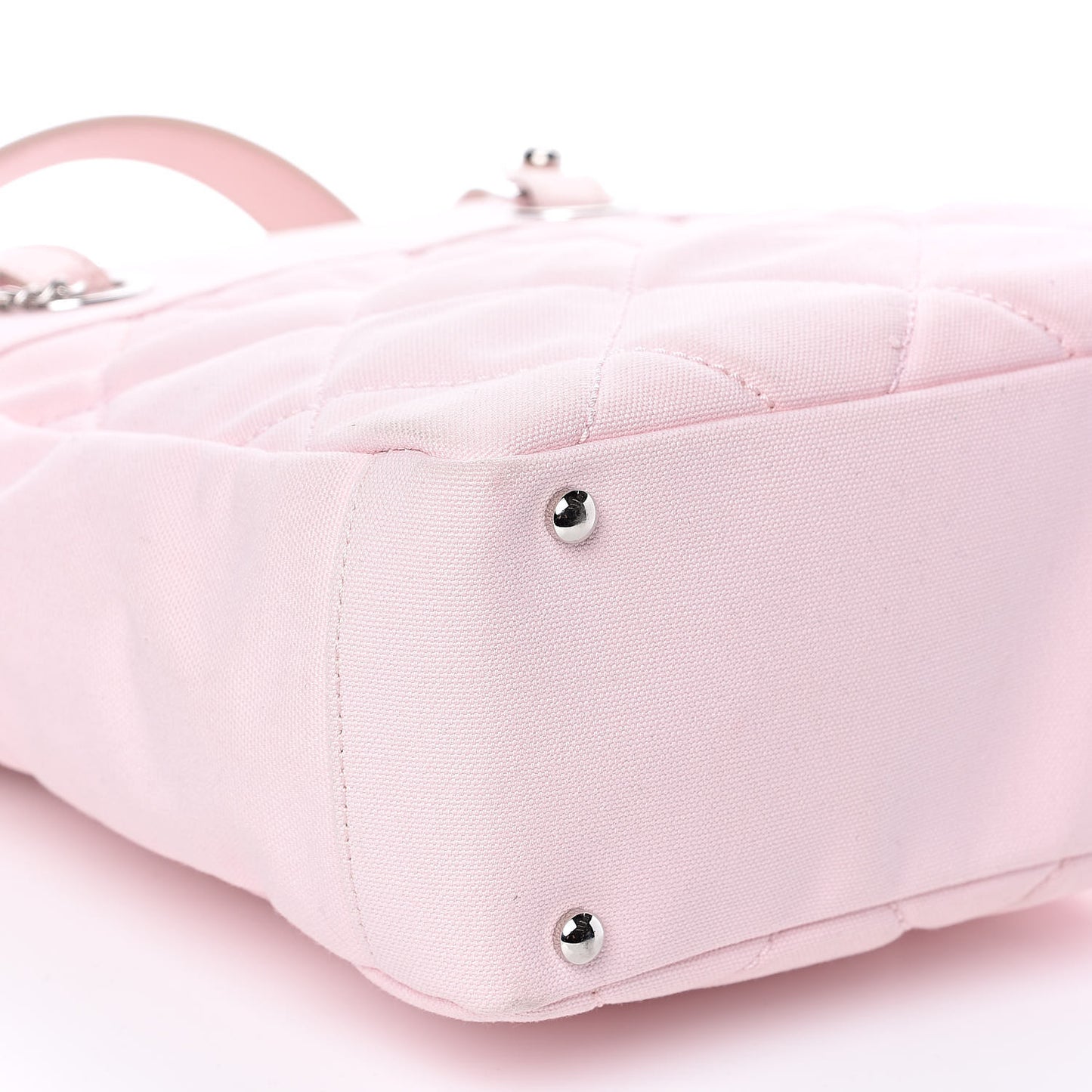 Coated Canvas Quilted Small Paris Biarritz Tote Light Pink