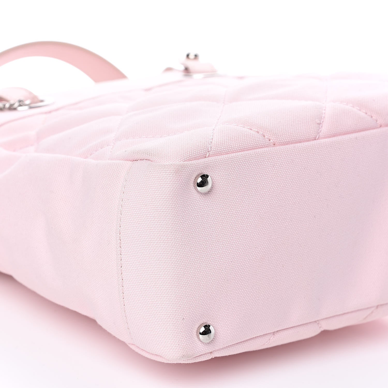 Chanel Coated Canvas Quilted Small Paris Biarritz Tote Light Pink 8 of 9