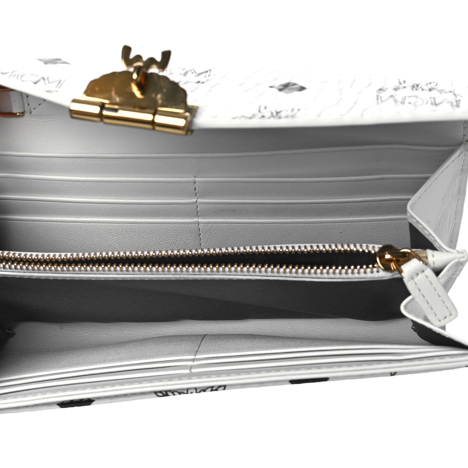 MCM Visetos Large Patricia Wallet On Chain White 5 of 9