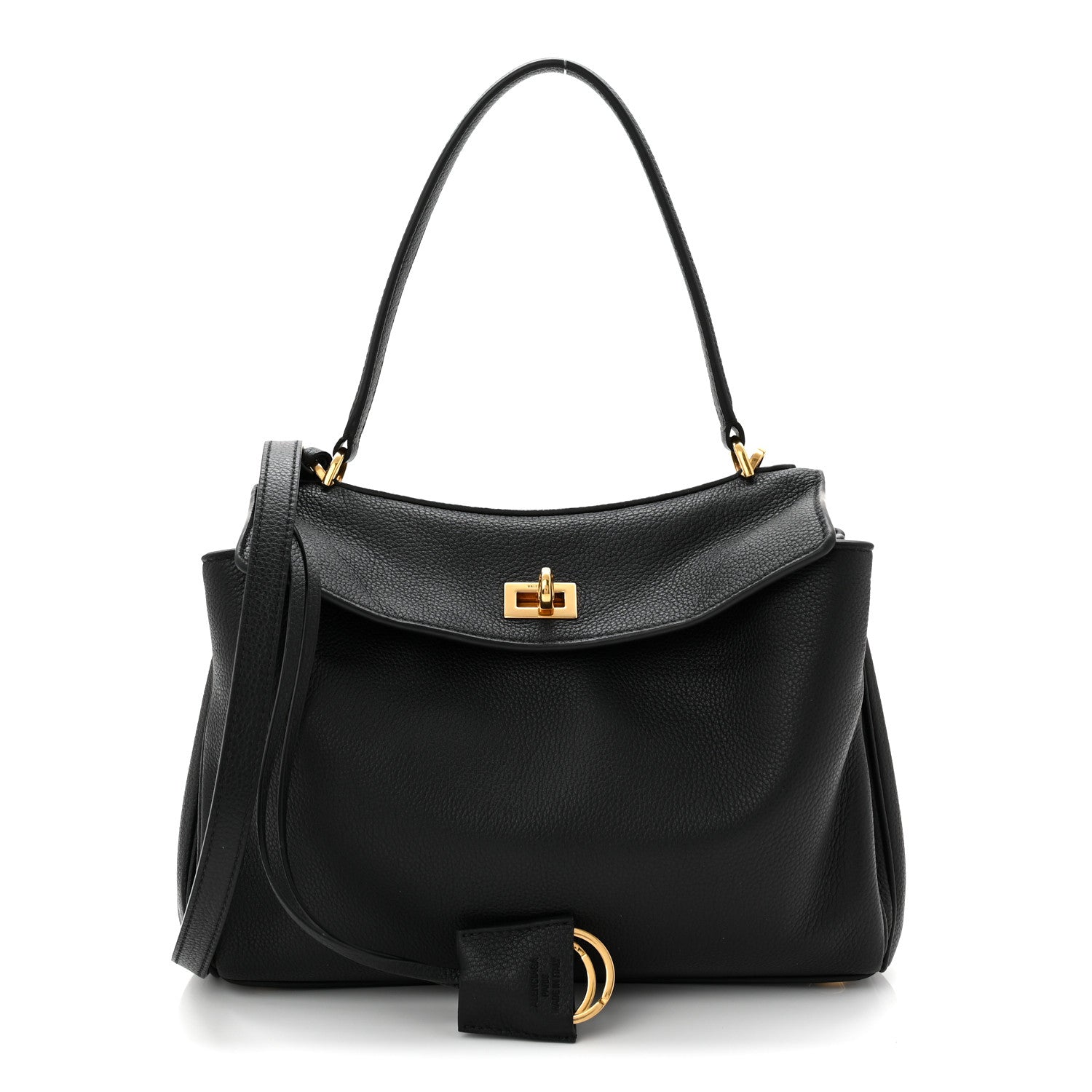 Balenciaga Grained Calfskin Small Rodeo Top Handle Handbag Black 1 of 10