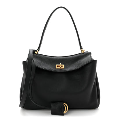 Balenciaga Grained Calfskin Small Rodeo Top Handle Handbag Black 1 of 10