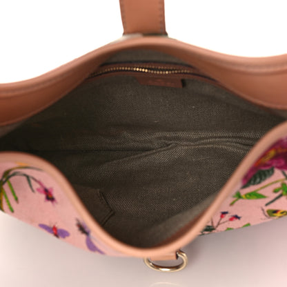 Gucci Canvas Floral Flora Medium Jackie O Bouvier Hobo Pink 5 of 10